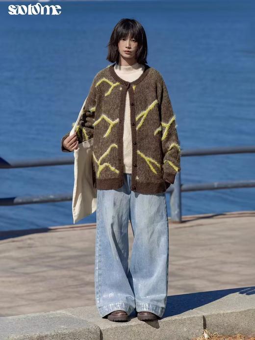 早乙女惠子saotome/STMMY243223/立体不规则树纹提花毛衣开衫 商品图2