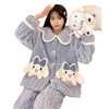 冬季新款【睡衣女珊瑚绒】卡通可爱娃娃领 秋冬天加厚加绒保暖法兰绒家居服套装 商品缩略图4