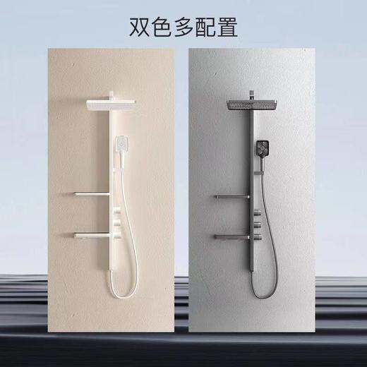 花洒套装淋浴淋雨灰白色沐浴网红通用型浴室淋浴器卫浴枪家用大 商品图0