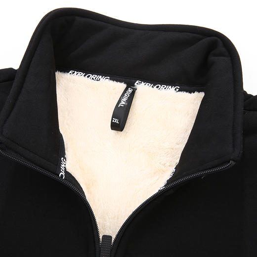 【羊羔绒】【新款DZP】大依优型大码立领夹克外套羊羔绒加绒外套男宽松加肥加大码上衣夹克休闲 商品图5