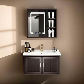 组合轻奢洗脸盆浴室柜台卫生间洗漱吊柜新卫浴橡木风水镜实木中式