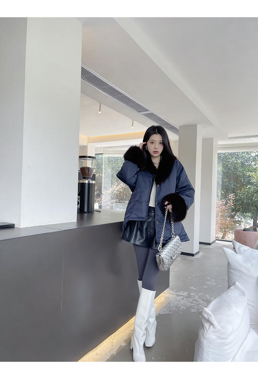 清仓捡漏 LIN CHAO ZHANG 【格莱美】拼毛羽绒服 商品图6