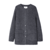 西嘉天丝羊毛 格雷系松弛感时髦圆领双面呢大衣短款外套女2024冬(货号:WT2404020) 商品缩略图4