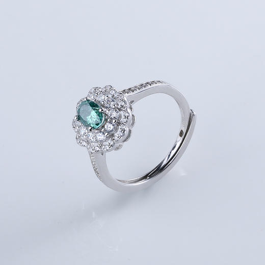 【宏艺珠宝】汀兰花溪莫桑钻戒指·银s925戒指 商品图0