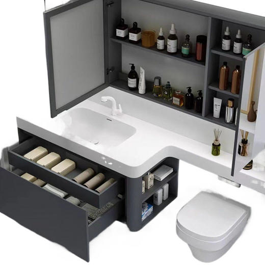 洗脸池洗漱马桶延长组合浴室柜可丽耐一体智能盆洗手卫浴轻奢 商品图3