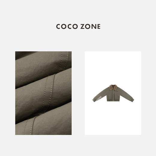 COCO ZONE 复古翻领长袖外套高级感百搭上衣CC1C2333 商品图2