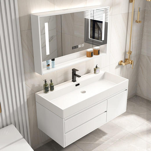 洗脸台镜柜浴室柜盆一体洗漱洗手台盆岩石纳米卫生间智能组合 商品图1