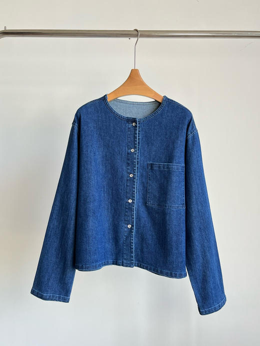 【11月6日 上午12:00 秒杀】返场 好轻巧一件 素然k*ee 宽松圆领 进口环保牛仔棉 软牛仔外套 商品图6