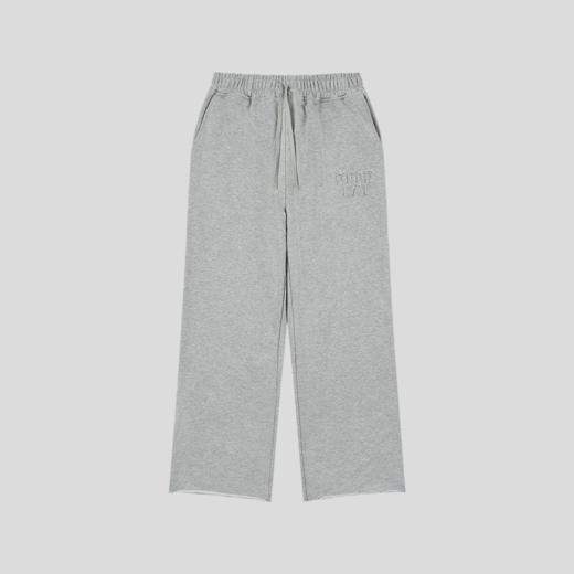 GOODBAI 粗体logo贴布绣毛边直筒高腰休闲卫裤 商品图2