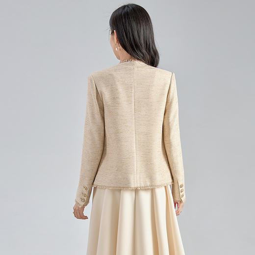 【高货wl】全新升级【铂金会员339/天猫459/差价120】(33739) 洛诗琳新款法式优雅气质轻奢*编织羊毛呢小香风短外套 商品图4