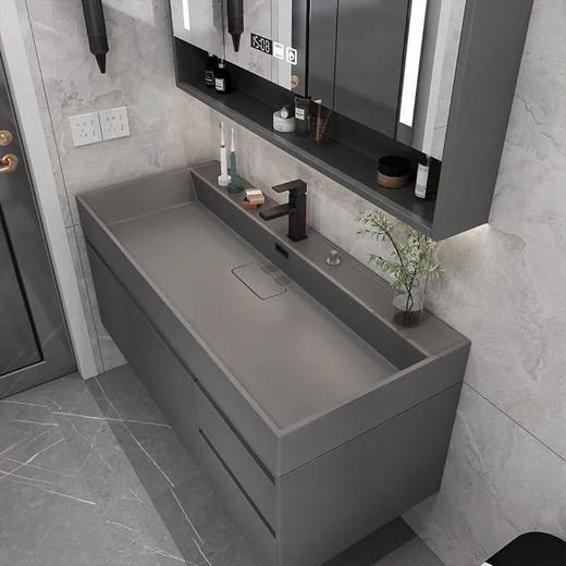 浴室柜盆柜台洗手池北欧洗漱一体洗脸盆智能风套装组合卫生间轻奢 商品图1