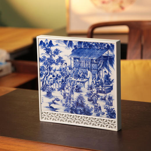 朗谷窑-斗茶图湿泡台茶盘 商品图1