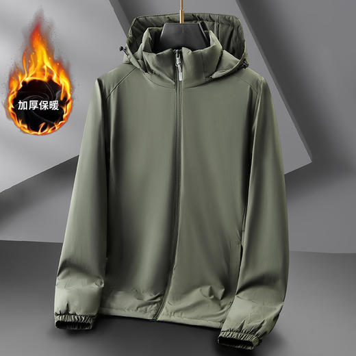 【可拆卸帽】【新款DZP】大依优型大码男装连帽棉衣棉服夹克加肥加大休闲夹克胖子外套上衣 商品图2