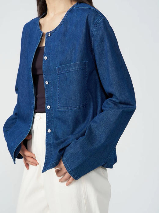 【11月6日 上午12:00 秒杀】返场 好轻巧一件 素然k*ee 宽松圆领 进口环保牛仔棉 软牛仔外套 商品图5