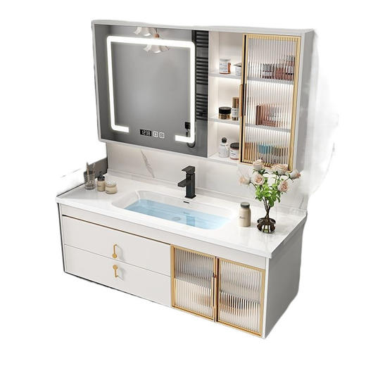 台柜卫生间组合浴室柜洗手盆镜柜小户型智能轻奢柜岩板洗漱洗脸盆 商品图4