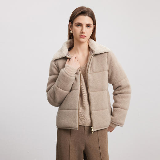 【羊绒棉服外套】羊绒世家秋冬新品女士针织保暖外套 商品图1