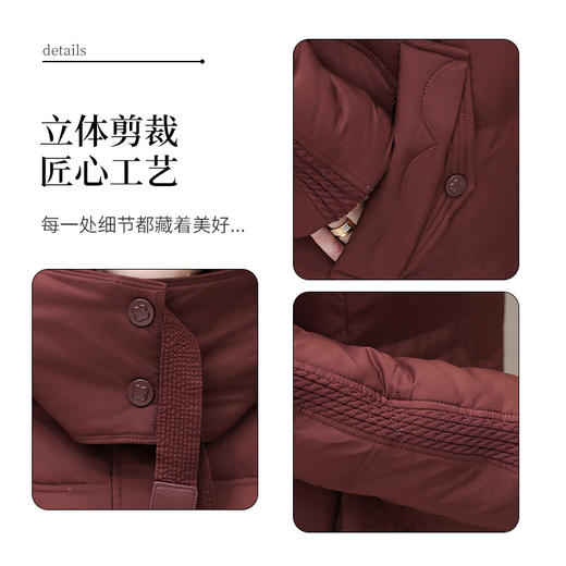 时尚气质，纯色中长款羽绒服QYM-XQD-58D8602-L 商品图3