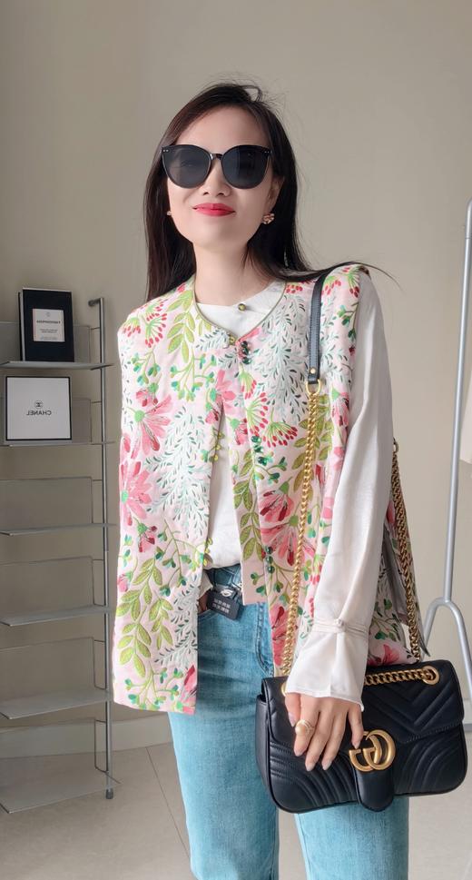 花团锦簇双宫提花开气国风马甲 商品图2