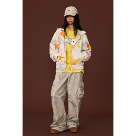 GOODBAI GOODEES五彩星星印花灯芯绒连帽外套