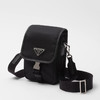 PRADA 普拉达 男士 Re-Nylon 和 Saffiano 皮革珐琅金属三角形徽标单肩包 黑色 2VD043 2DMH F0002 XOP 商品缩略图1