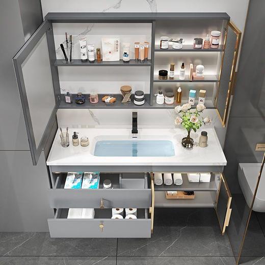 台柜卫生间组合浴室柜洗手盆镜柜小户型智能轻奢柜岩板洗漱洗脸盆 商品图1
