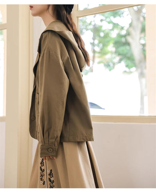 裁缝学苑AQ372休闲连帽短外套纸样女装上衣开衫服装样板图纸 商品图3