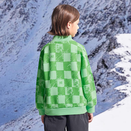 【秒】【特】【MQD】童装冬款男大童宽松字母棋盘格潮流保暖套头卫衣 商品图4