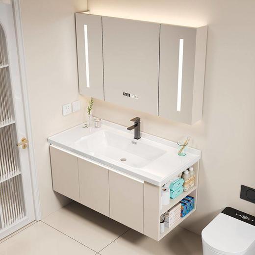 卫生间一体组合洗脸盆侧柜马桶奶油浴室柜洗手盆陶瓷洗漱卫浴台 商品图1