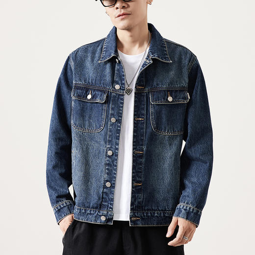 【新款DQ】大依优型大码牛仔外套新款牛仔衣青年百搭上衣潮款加肥加大胖子潮流 商品图9
