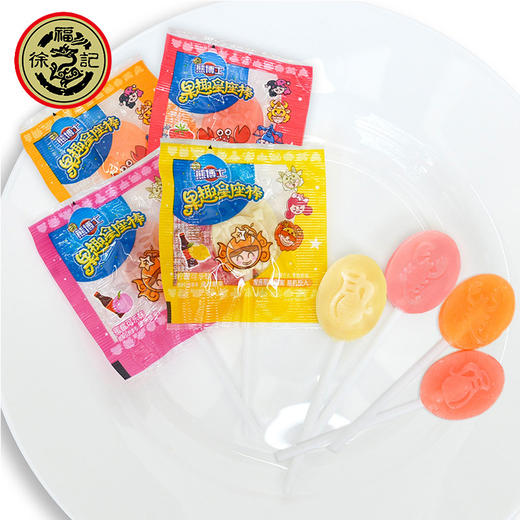 【棒棒糖缤纷水果汇~酸甜果味，童年棒棒糖】徐福记熊博士星座棒棒糖 牛奶水果味混合儿童零食 糖果礼物 每个吃货都想拥有大桶包装-QQ 商品图3