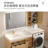 洗漱洗手台洗衣机卫生间原木台一体岩板风陶瓷组合盆现代柜浴室柜 商品缩略图1