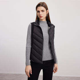 【女士无袖羽绒背心】24年秋冬新品女士90白鹅绒无袖鹅绒服纯色休闲立领外套