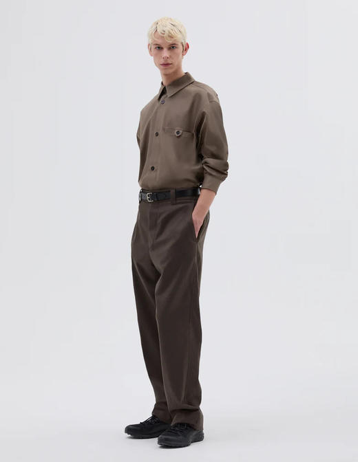 Margaret Howell 男士烟草色fox brother轻量法兰绒直筒裤 商品图2