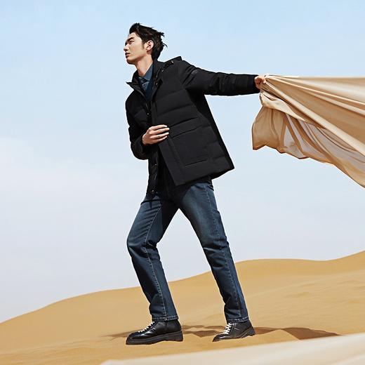 【拒水羽绒】柒牌可拆卸帽羽绒服男冬季厚款商务休闲鸭绒保暖外套	127E70900 商品图3