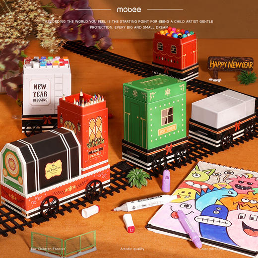 mobee小象莫贝小火车绘画礼盒 商品图2