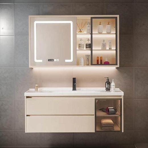 洗脸盆洗手台盆组合柜浴室柜奶油风洗衣盆陶瓷洗漱卫生间一体家用 商品图0