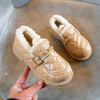 【加绒加厚保暖，豆豆鞋设计时尚，便于穿脱】女童羊羔绒棉鞋 冬季新款儿童加绒加厚豆豆鞋 男童保暖小皮鞋-QQ 商品缩略图3