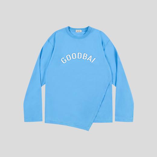 GOODBAI logo印花圆领不规则长袖T恤 商品图2