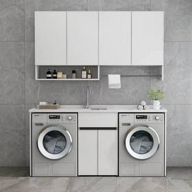 厂家洗衣机组合柜烘干机阳台柜排放太空洗衣衣柜铝洗并一体池