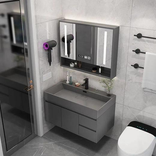 浴室柜盆柜台洗手池北欧洗漱一体洗脸盆智能风套装组合卫生间轻奢 商品图0