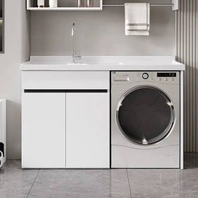 浴室柜搓板卫生间带柜台盆衣柜一体池槽洗滚筒洗衣阳台洗衣机高低