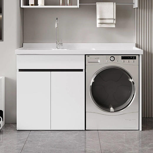 浴室柜搓板卫生间带柜台盆衣柜一体池槽洗滚筒洗衣阳台洗衣机高低 商品图0