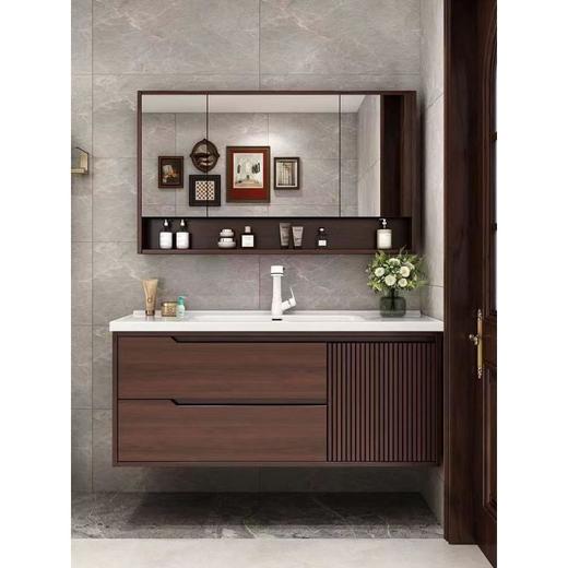 陶瓷浴室柜洗脸盆智一体洗漱实木组合中式浴室柜卫生间橡木洗手盆 商品图3