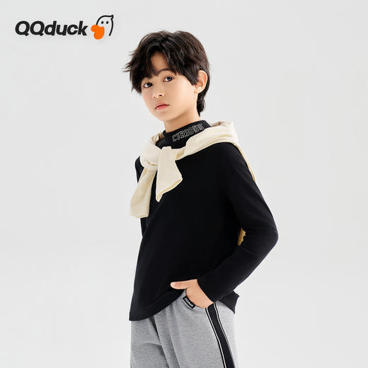 【清仓捡漏】【120-140】【可可鸭】男童春秋半高领纯色打底衫 商品图1