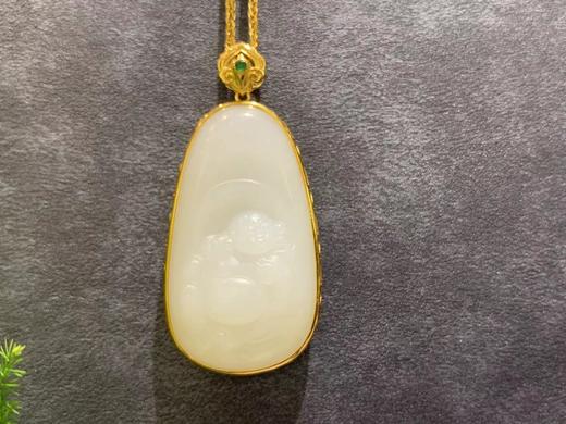 【御珠宫坊】金镶羊脂玉佛 商品图0