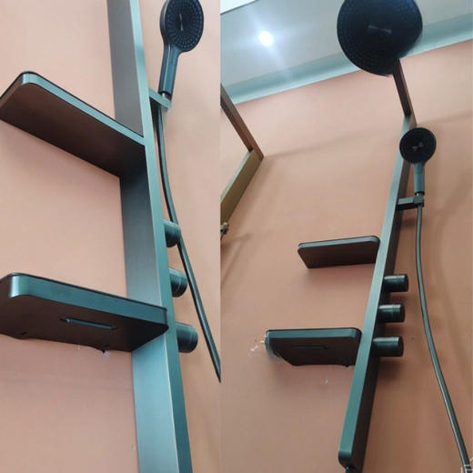 花洒套装淋浴淋雨灰白色沐浴网红通用型浴室淋浴器卫浴枪家用大 商品图3