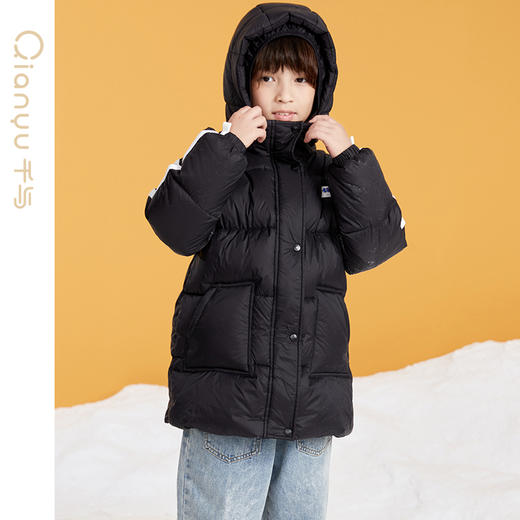 笛莎千与男童2024冬季新款男童时尚休闲三防中长羽绒服 商品图1
