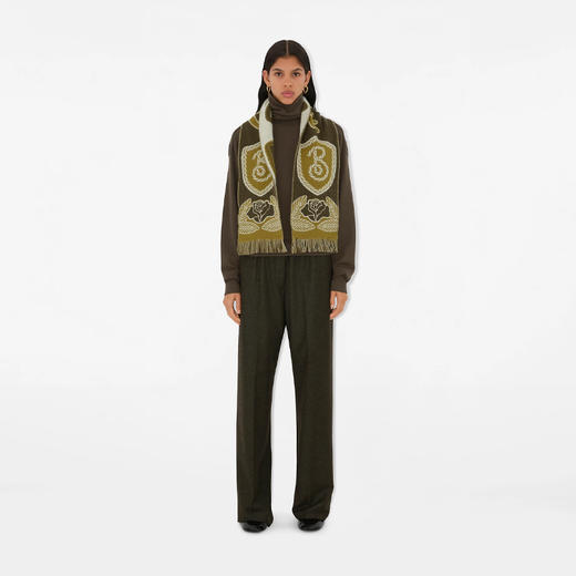 BURBERRY 巴宝莉 女士"B ”字型盾牌羊毛羊绒混纺围巾 混色 8097032 C1173 商品图3