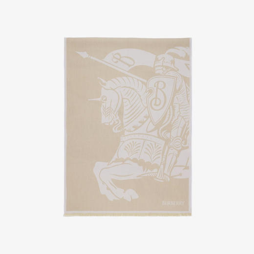 BURBERRY 巴宝莉 女士马术骑士徽标棉毛混纺围巾 米色 8093750 B7311 商品图2