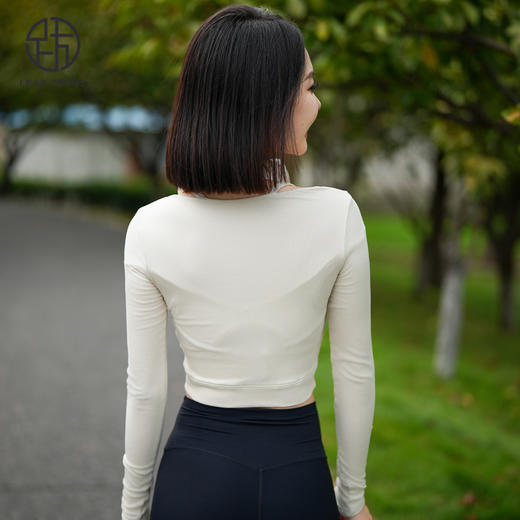 跃牌【禅语梵心】系列紧身纽扣性感显瘦螺纹瑜伽服开衫CX5001 商品图4